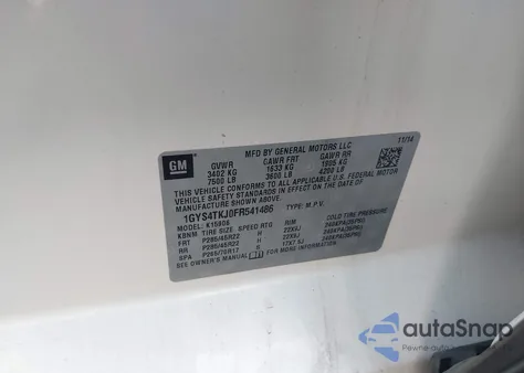 2015 Cadillac Escalade Esv Premium z USA, uszkodzony, nr VIN 1GYS4TKJ0FR541486